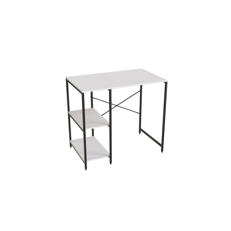 Стелаж-полиця Бафрум 405 Ferrum-decor для пральної машини 90x101x60,5 Чорний метал ДСП Білий 16 мм (FRD-107395)
