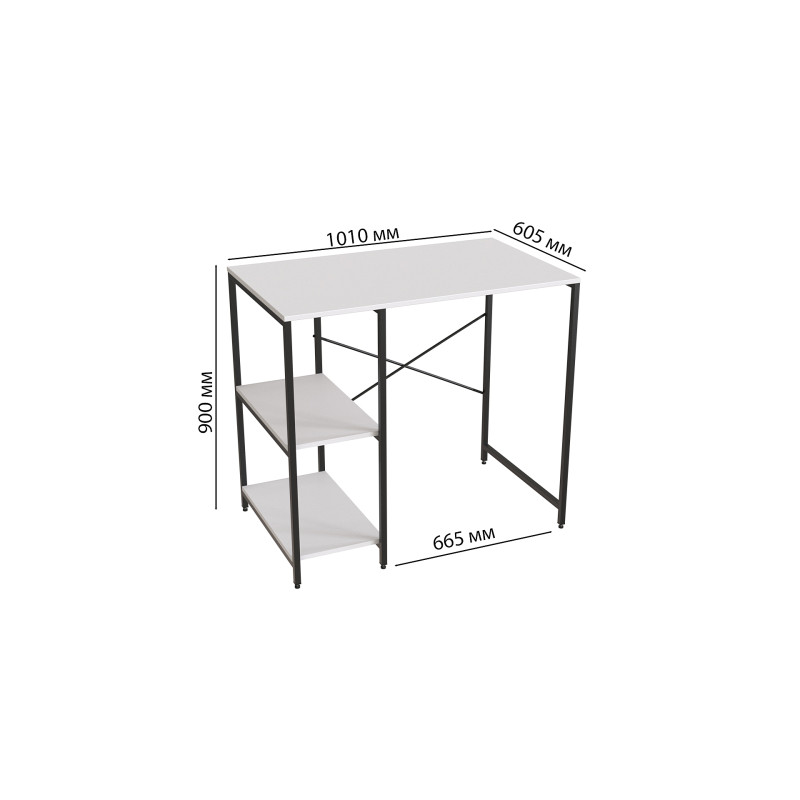 Стелаж-полиця Бафрум 405 Ferrum-decor для пральної машини 90x101x60,5 Чорний метал ДСП Білий 16 мм (FRD-107395)
