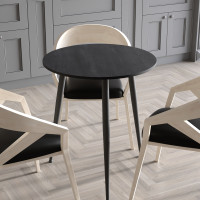 Стол круглый OPTIMA 3 ноги на конус Ferrum-decor 750x670x670 Черный металл ДСП Дуб Каштан Арвадонна 16 мм (FRD-107555)