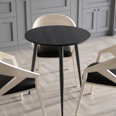Круглий стіл OPTIMA 3 ніжки конусні Ferrum-decor 750x670x670 Чорний метал ДСП Дуб Каштан Арвадонна 16 мм (FRD-107555)