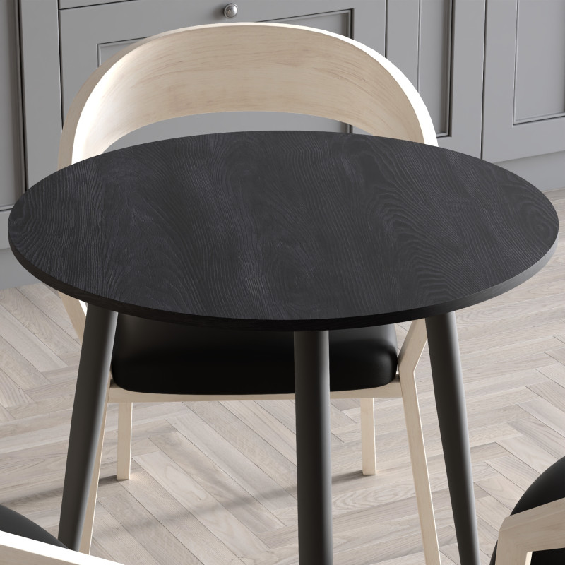 Круглий стіл OPTIMA 3 ніжки конусні Ferrum-decor 750x670x670 Чорний метал ДСП Дуб Каштан Арвадонна 16 мм (FRD-107555)