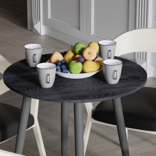 Круглий стіл OPTIMA 4 ніжки конусні Ferrum-decor 750x670x670 Чорний метал ДСП Каштан Арвадонна 16 мм (FRD-107565)