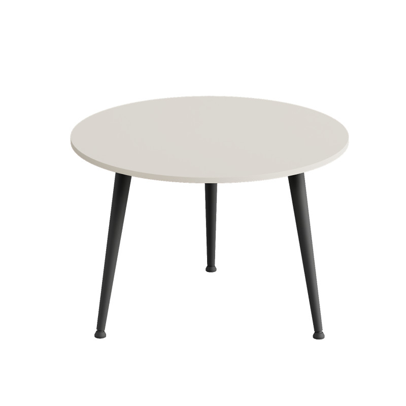 Журнальний круглий стіл OPTIMA 1 ніжки конусні Ferrum-decor 450x670x670 Чорний метал ДСП Кашемір 16 мм (FRD-107535)