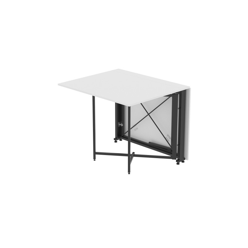 Обідній стіл трансформер книжка Оріон Pro Ferrum-decor 75x152x90 Чорний метал ДСП Білий 16 мм (FRD-107405)