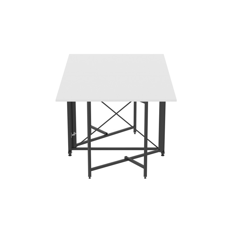 Обідній стіл трансформер книжка Оріон Pro Ferrum-decor 75x152x90 Чорний метал ДСП Білий 16 мм (FRD-107405)