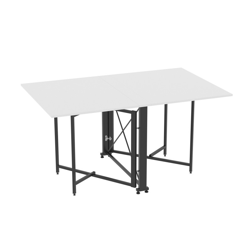 Обідній стіл трансформер книжка Оріон Pro Ferrum-decor 75x152x90 Чорний метал ДСП Білий 16 мм (FRD-107405)