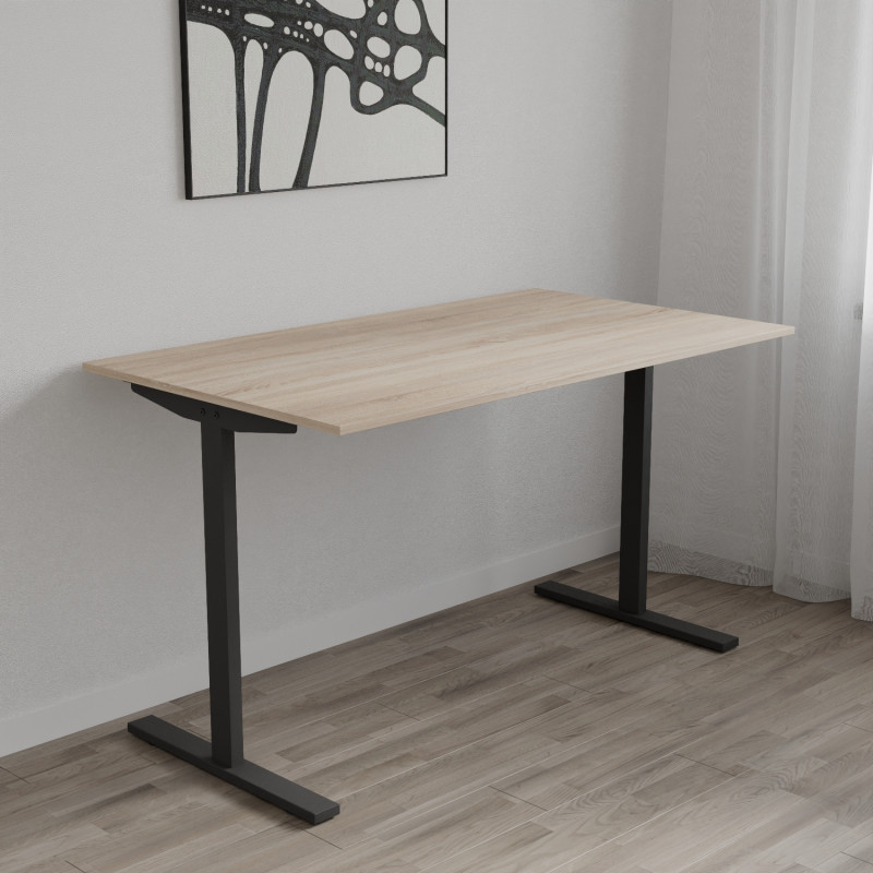 Стіл письмовий Space Ferrum-decor 750x1400x700 Чорний метал ДСП Дуб Сонома 16 мм (FRD-107985)