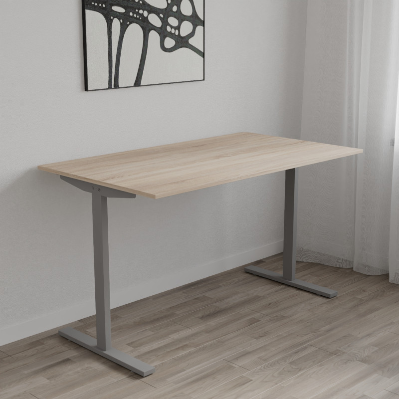Стіл письмовий Space Ferrum-decor 750x1400x700 Сірий метал ДСП Дуб Сонома 16 мм (FRD-107995)