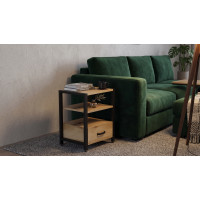 Тумба универсальная Ferrum-decor Вивьен 1/1 50x41x40 черный ДСП Дуб Евок Прибрежный 16мм (FRD-107805)