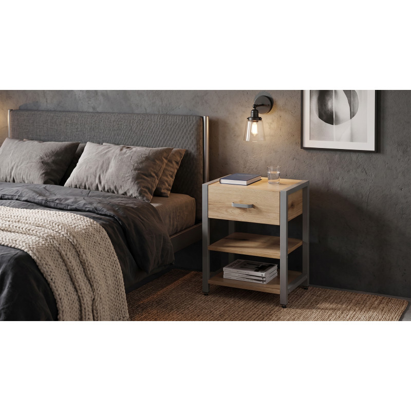 Тумба універсальна Ferrum-decor Вів'єн 1/2 50x41x40 сірий ДСП Дуб Евок Прибережний 16 мм (FRD-107785)