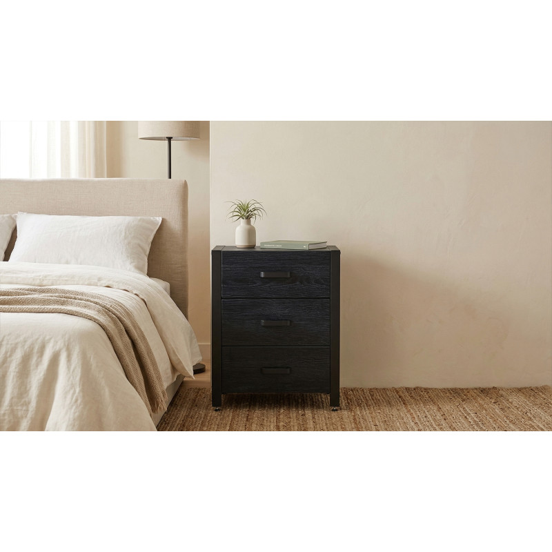Тумба універсальна Ferrum-decor Вів'єн 3 50x41x40 чорний ДСП Каштан Арвадонна 16 мм (FRD-107745)