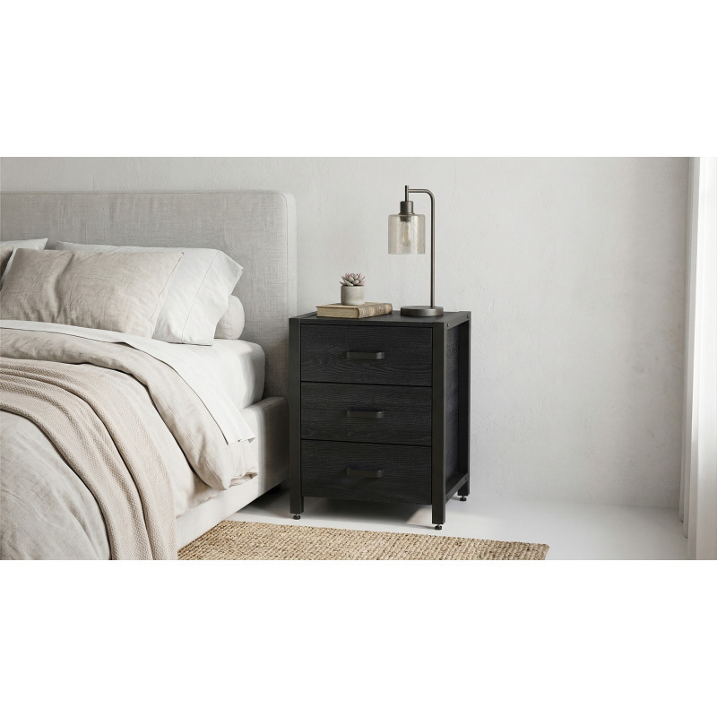 Тумба універсальна Ferrum-decor Вів'єн 3 50x41x40 чорний ДСП Каштан Арвадонна 16 мм (FRD-107745)
