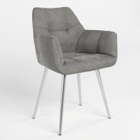 Обеденный стул Новый Стиль DASTER HN CHROME (BOX-1) LN PUMA-03 (Светло-серый) (NWS-121209)