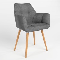 Обідній стілець Новий Стиль DASTER WOOD ALU (BOX-1) LN PL-16 (Сірий) (NWS-121229)