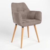 Обеденный стул Новый Стиль DASTER WOOD BLACK (BOX-1) LN PUMA-09 (Бледно-розовый) (NWS-121259)