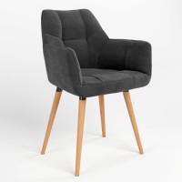 Обідній стілець Новий Стиль DASTER WOOD BLACK (BOX-1) LN SORO-95 (Темно-сірий) (NWS-121269)