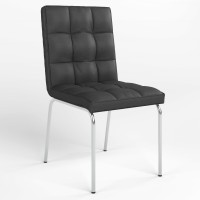 Обідній стілець Новий Стиль RALPH CHROME (BOX-2) ECO-30 (Чорний) (NWS-124679)