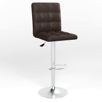 Барный стул поворотный Новый Стиль RALPH HOKER CHROME (BOX) ECO-31 (Темно-коричневый) (NWS-124659)
