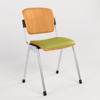 Стул офисный Новый Стиль ERA WOOD CHROME PLUS COMBI LINK V-47 (Оливковый) M (NWS-127564)