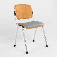 Стул офисный Новый Стиль ERA WOOD CHROME PLUS COMBI V-28 (Светло-серый) M (NWS-127544)