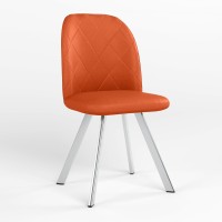 Стілець обідній Новий Стиль MILANA 4L CHROME (BOX-1) SMP ECO-72 (Помаранчевий) (NWS-128654)