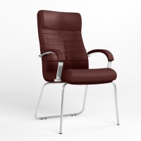 Крiсло офісне Новий Стиль ORION STEEL CFA LB CHROME ECO-28 (Бордовий) (NWS-126545)