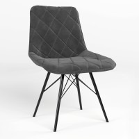 Обідній стілець Новий Стиль NICOLE 4LX BLACK (BOX-1) SQR SORO-95 (Темно-сірий) (NWS-121656)