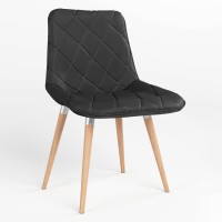 Обідній стілець Новий Стиль NICOLE WOOD ALU (BOX-1) SQR ECO-30 (Чорний) (NWS-121956)