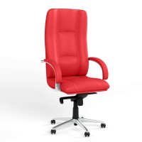 Крісло офісне поворотне Новий Стиль STAR STEEL CHROME ECO-90 (Червоний) (NWS-126812)