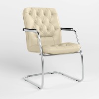 Конференційне крісло Новий Стиль CHESTER STEEL CF LB CHROME ECO-07 (Світло-бежевий) (NWS-125584)