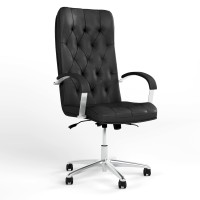 Кресло руководителя поворотное Новый Стиль CUBA STEEL CHROME ANYFIX AL68 ECO-30 (Черный) (NWS-125484)