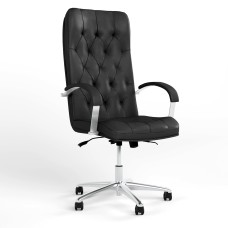 Кресло руководителя поворотное Новый Стиль CUBA STEEL CHROME ANYFIX AL68 ECO-30 (Черный) (NWS-125484)