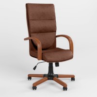 Крісло керівника поворотне Новий Стиль CREDO EXTRA ECO-21 (Темно-коричневий) (NWS-125605)