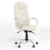 Кресло офисное поворотное Новый Стиль MODUS STEEL CHROME (COMFORT+ANYFIX) ECO-50 (Белый) (NWS-126486)