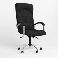 Крісло офісне поворотне Новий Стиль GERMES STEEL CHROME (COMFORT+ANYFIX) Micro-A (Чорний) (NWS-126077)