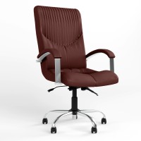 Крісло офісне поворотне Новий Стиль GERMES STEEL LB CHROME (ANYFIX+COMFORT) ECO-28 (Бордовий) (NWS-126107)