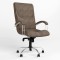 Крісло офісне поворотне Новий Стиль GERMES STEEL CHROME LB (COMFORT) P Micro-B (Коричневий) (NWS-126027)