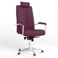 Кресло офисное поворотное Новый Стиль GRAND HR STEEL CHROME MPD AL68 C-29 (Вишневый) (NWS-126197)