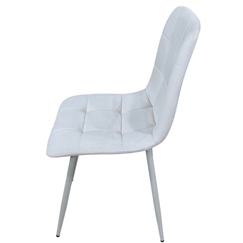 Стілець PM-003 Perfect Home Sic Velluto 2 Бежевий з білими ніжками (PFH-092131)