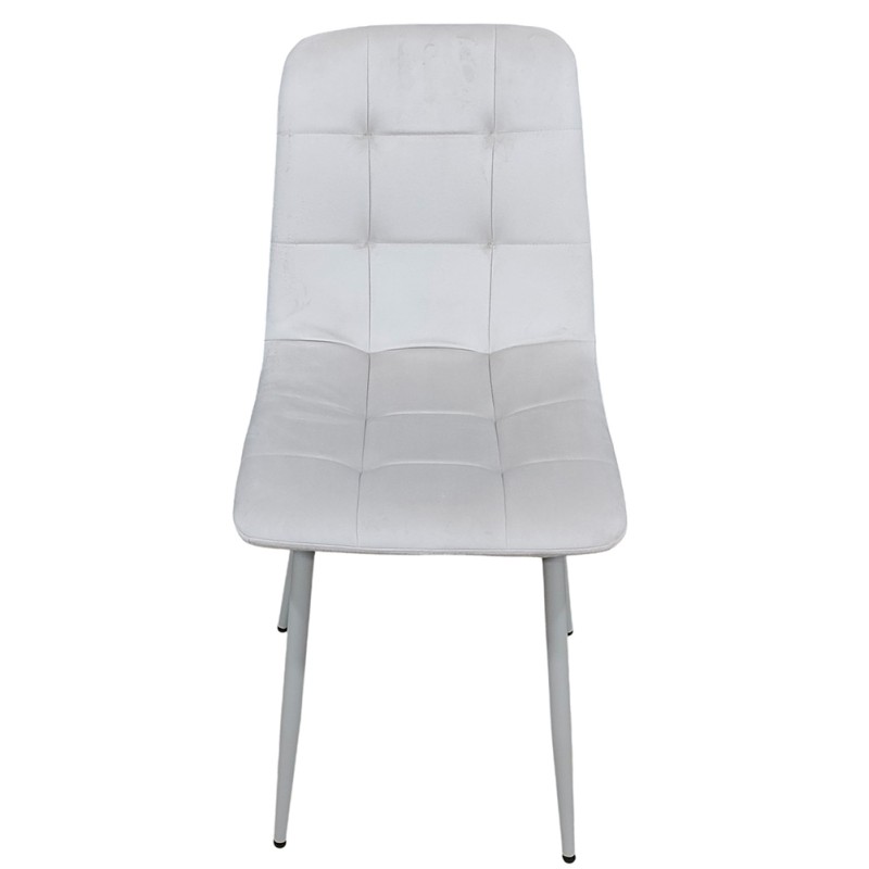 Стілець PM-003 Perfect Home Sic Velluto 2 Бежевий з білими ніжками (PFH-092131)