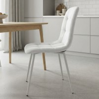 Стул PM-003 Perfect Home Sic Velluto 2 Бежевый с белыми ножками (PFH-092131)