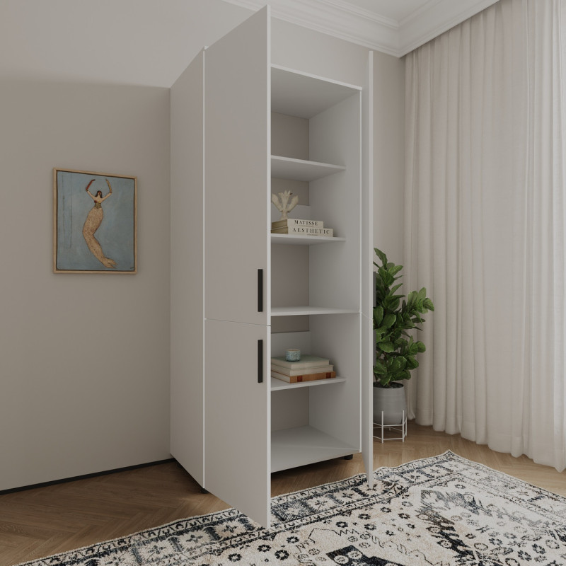 Шафа для одягу Doros Торн Білий 2 ДСП (полиці) 90х51.6х200 (DRS-012018)