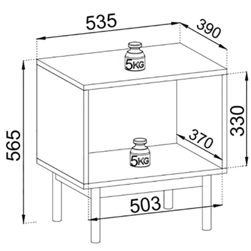 Тумба приліжкова Perfect Home Japandi S54 1-дверна 54х56х39 см Кашемір (PFH-091467)