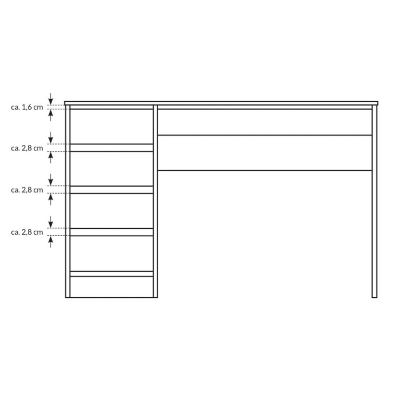 Комп'ютерний стіл Perfect Home Ada 5S/120 120x75x55 Білий глянець (PFH-091306)