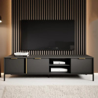 Тумба під телевізор Perfect Home Clars 3D 202,9х53,4х39,5 Антрацит (PFH-091024)