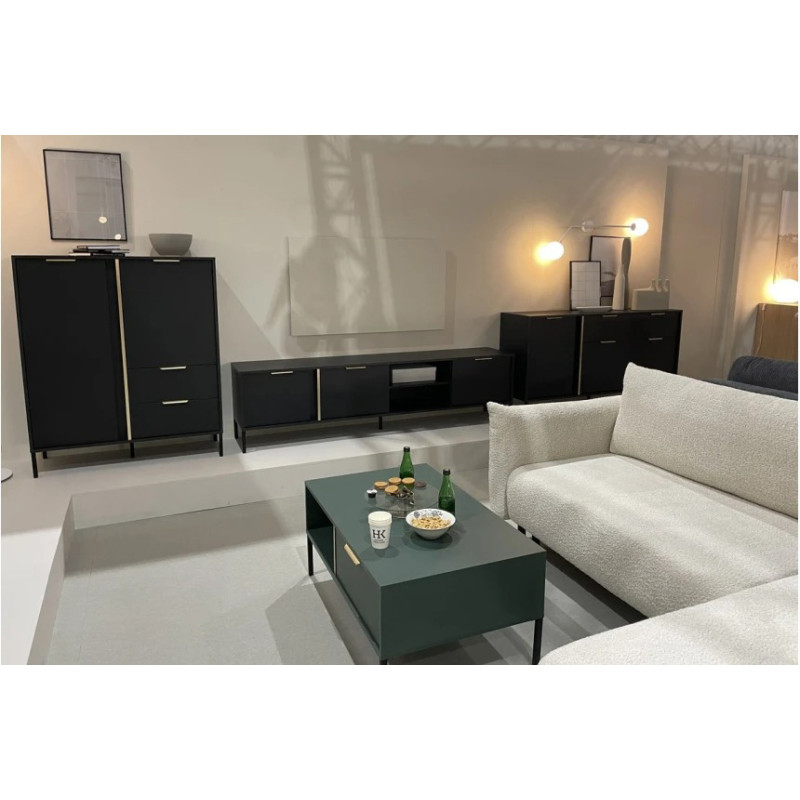 Тумба під телевізор Perfect Home Clars 3D 202,9х53,4х39,5 Антрацит (PFH-091024)