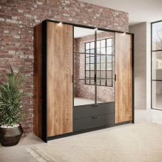 Шафа розпашна чотиридверна Perfect Home Hilton 4D2S/220 210x223,2x59 Каштан/Антрацит (PFH-091085)