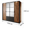 Шафа розпашна чотиридверна Perfect Home Hilton 4D2S/220 210x223,2x59 Каштан/Антрацит (PFH-091085)