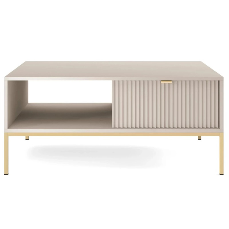 Журнальний стіл з телескопічними напрямними Perfect Home Nova L104 1S 104x68x46 Кашемір (золоті ніжки) (PFH-091259)