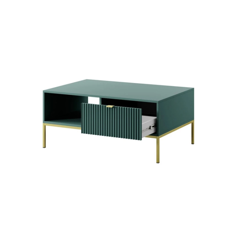 Журнальний стіл Perfect Home Nova з 2 шухлядами та золотими ніжками L104 104х46х68 см Лабрадор (PFH-091494)